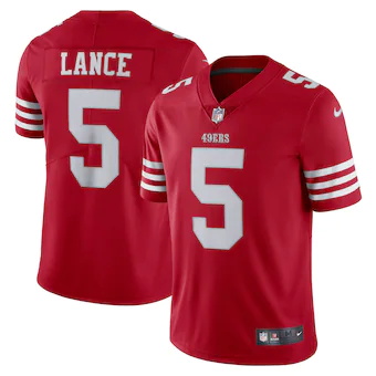 mens nike trey lance scarlet san francisco 49ers vapor limi